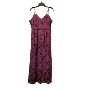 Bisou Bisou Purple Alhambra Print V-Neck Sleeveless Maxi Dress Size 12